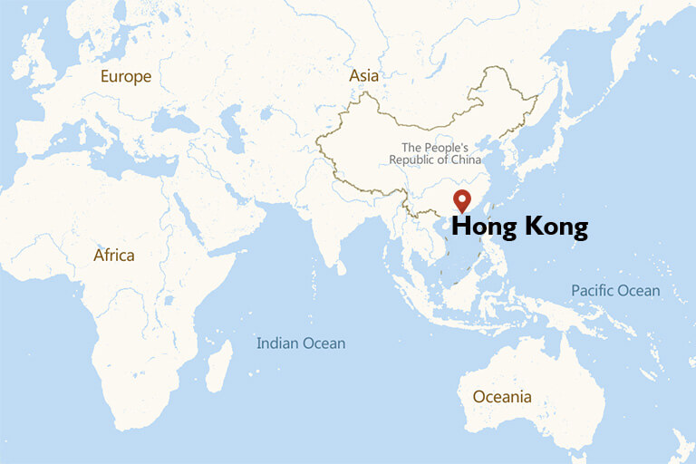 Where is Hong Kong on a World Map