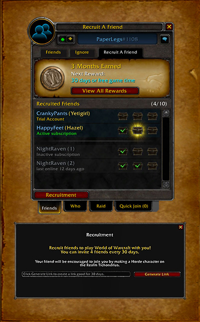 Send An Invite For World Of Warcraft Trial