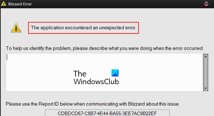 World Of Warcraft The Application Encountered An Unexpected Error